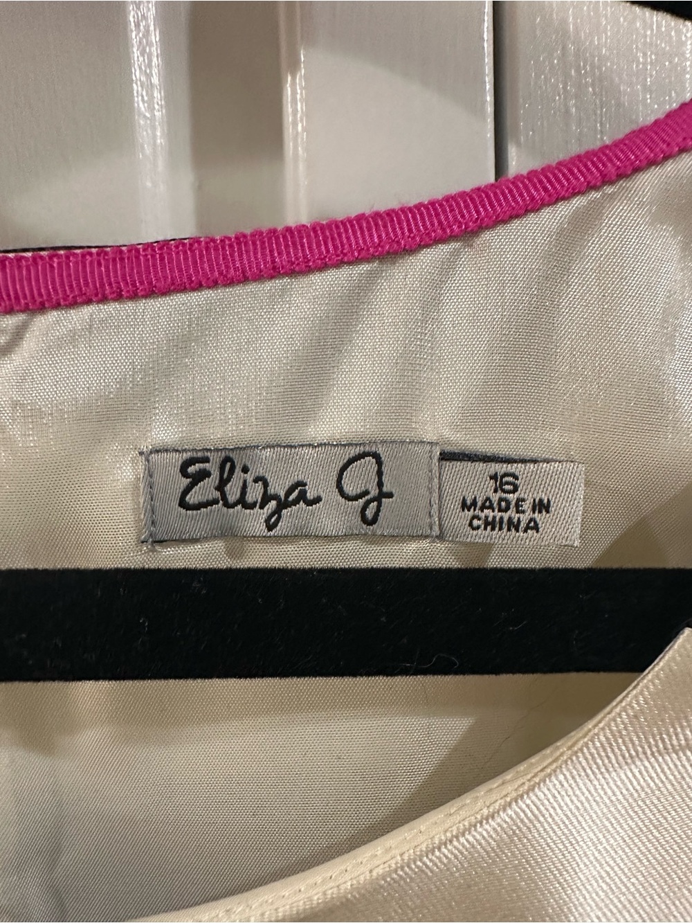 Eliza J Black, Cream & Pink Striped Sleeveless Fit-and-Flare Dress, NWT, Size 16 - Picture 3 of 6